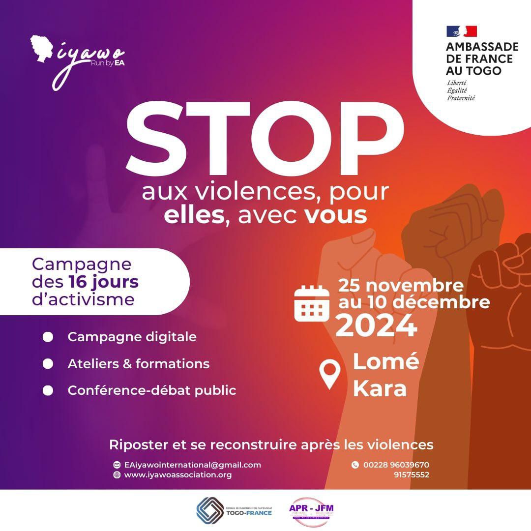 Lutte contre les Violences Basées sur le Genre (VBG): L’association IYAWO en campagne digitale de sensibilisation